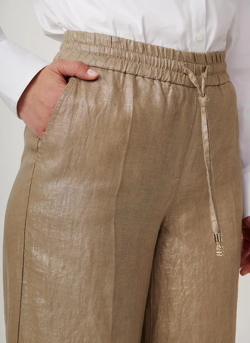 Amalia Metallic Linen Cargo Pant