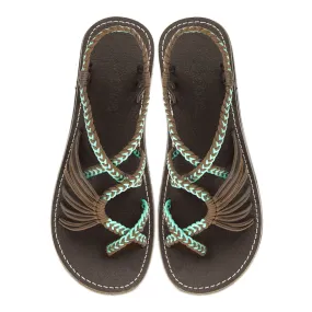 Banyan - Turquoise Gray Rope Sandals