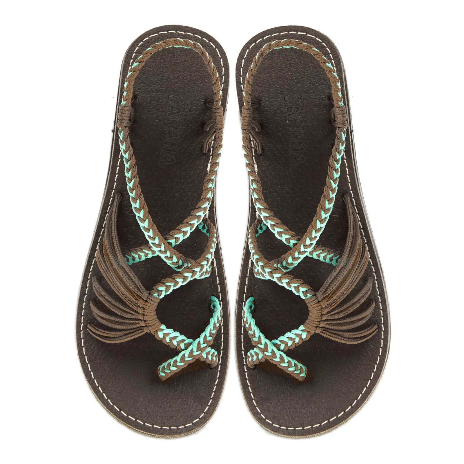 Banyan - Turquoise Gray Rope Sandals
