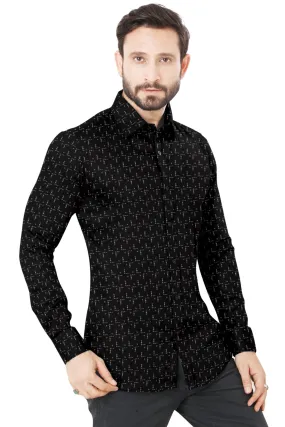 Black Printed Cotton Shirt