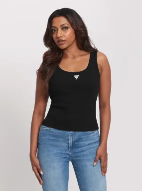 Black Ribbed Knit Tank Top