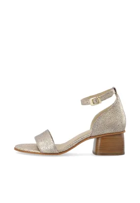 CASSTINA Sandal Ankle Strap Metallic Suede Vegetable Tanned