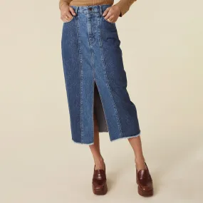 Daisy Patchwork Denim Skirt