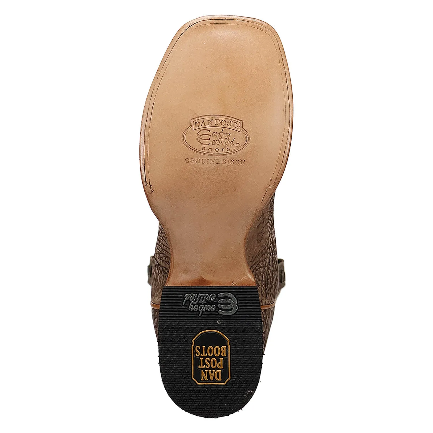 Dan Post Mens Murray Brown Bison Leather Cowboy Boots