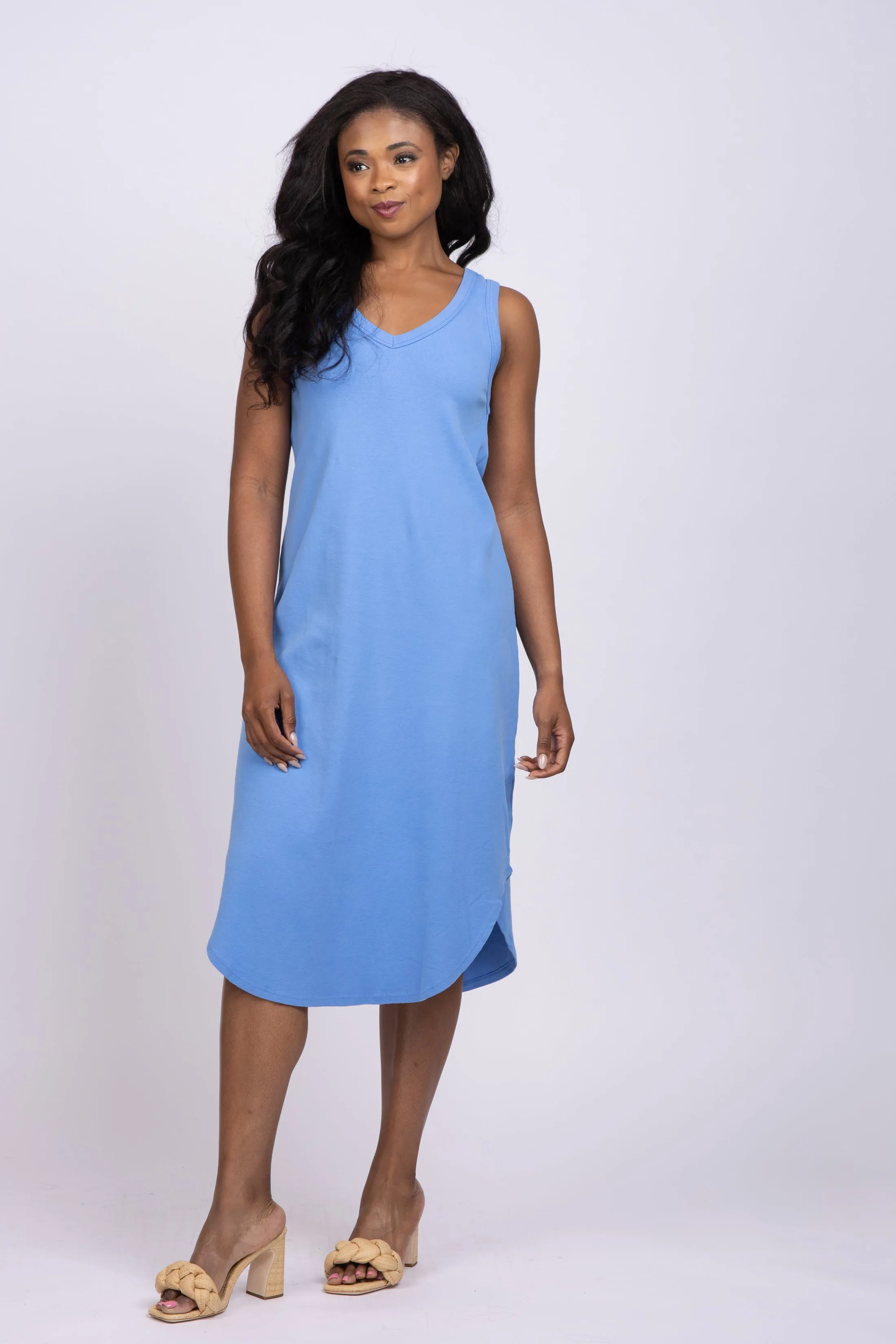 Dylan Deep V Dress in Capri