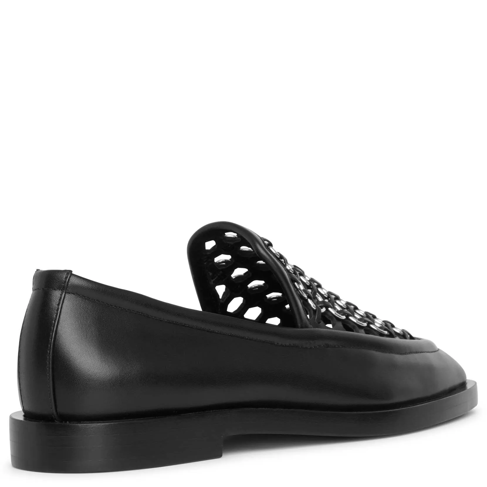 Eyelet leather moccassin flats
