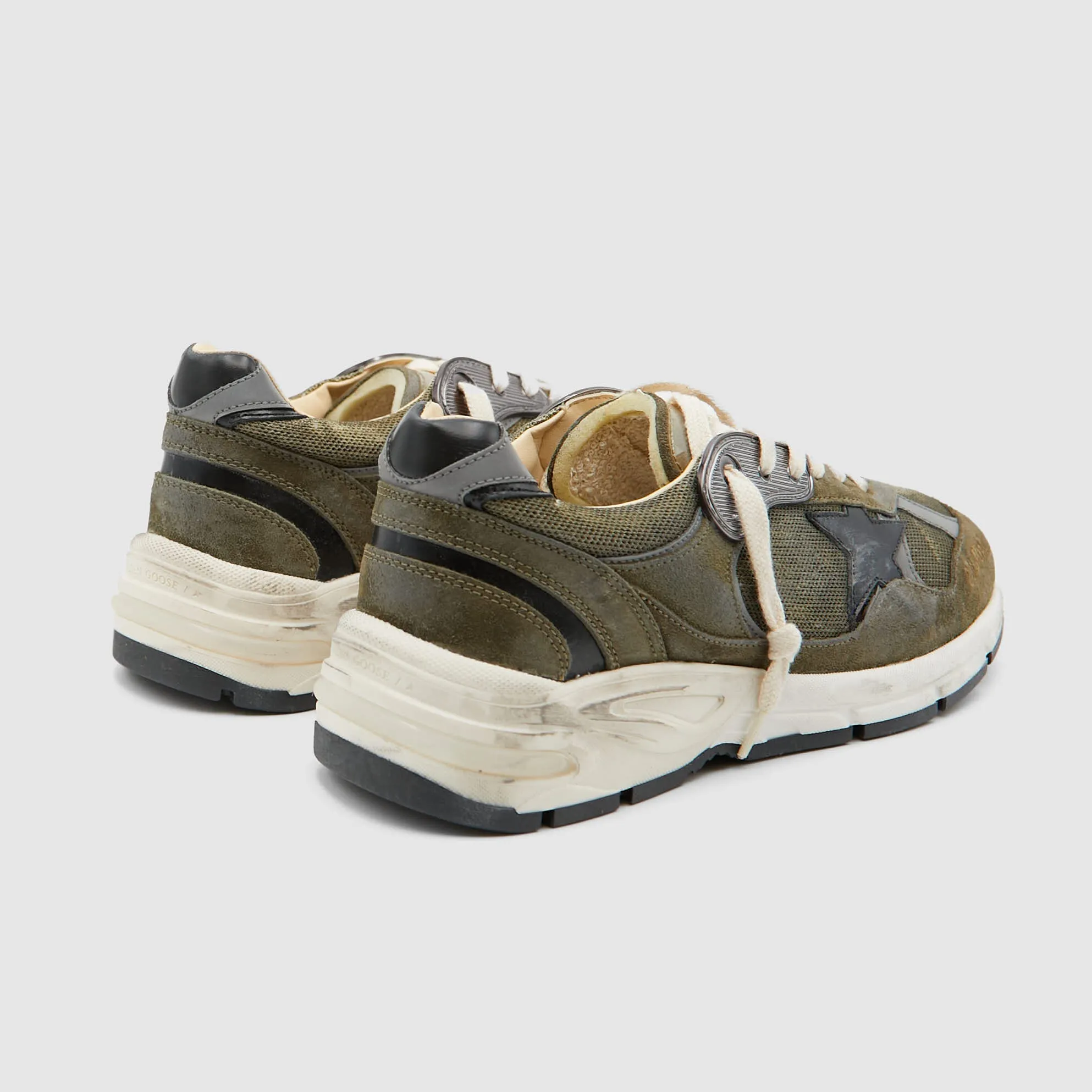 Golden Goose Dad-Star Running Olive Gray Black Star Sneakers