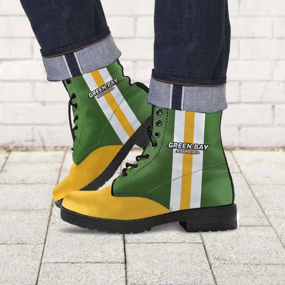 #GoPackGo Green Bay Faux Leather 7 Eye Lace-up Boots