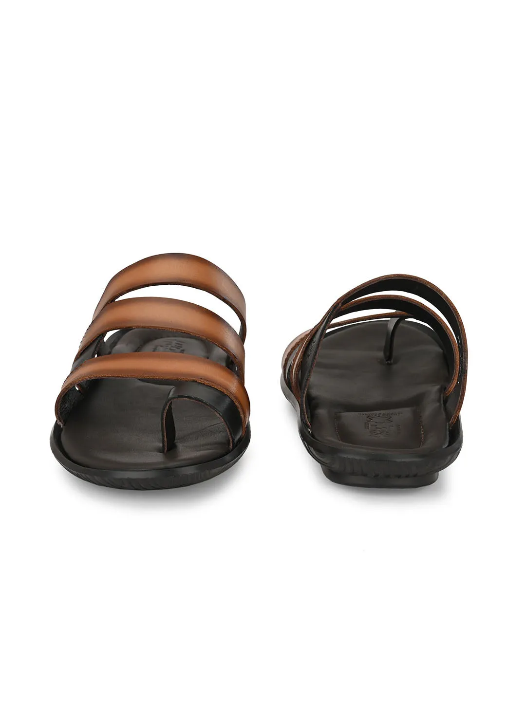 HITZ97105 Men's Tan Leather Daily Wear Open Slipper