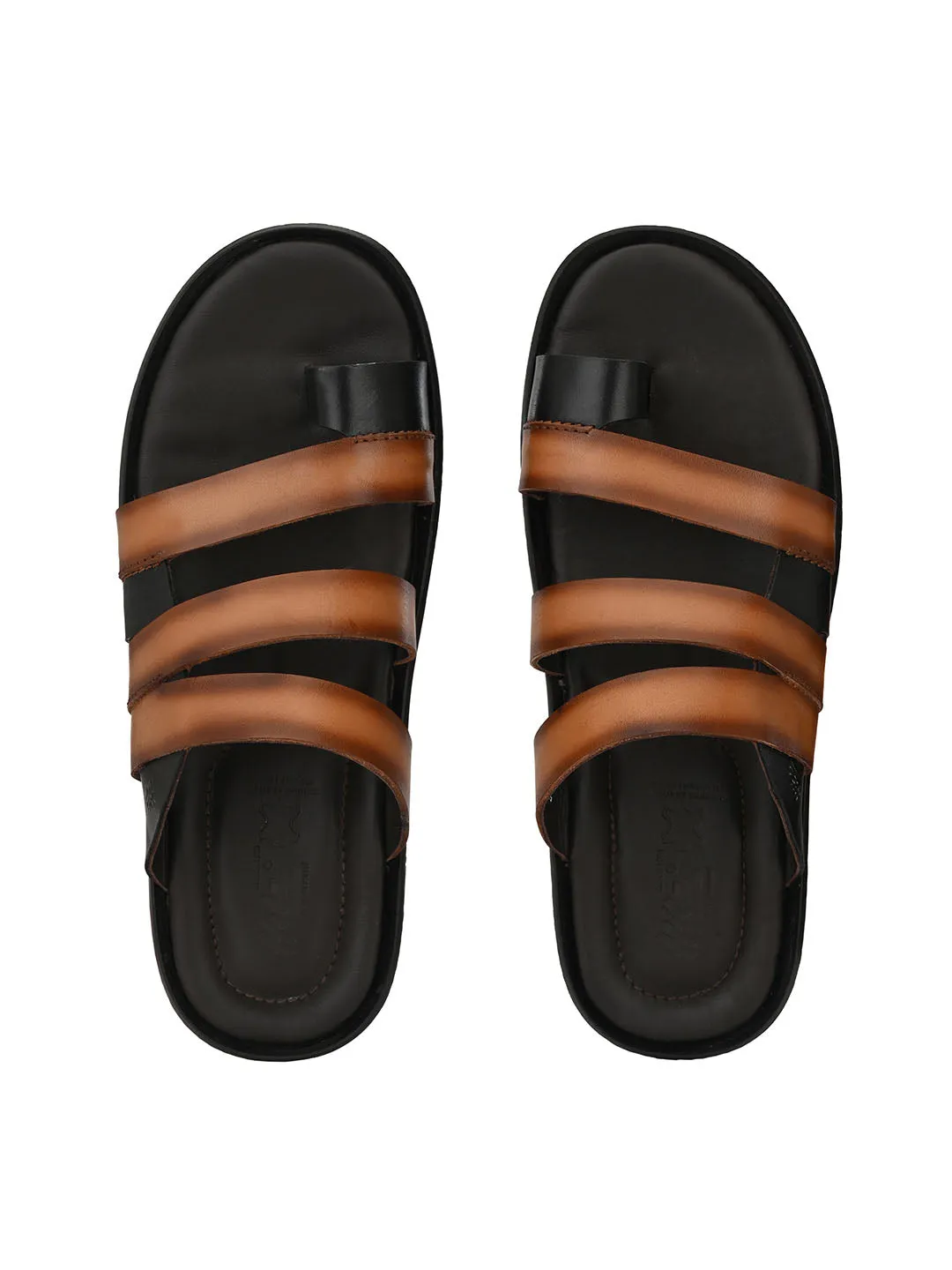 HITZ97105 Men's Tan Leather Daily Wear Open Slipper