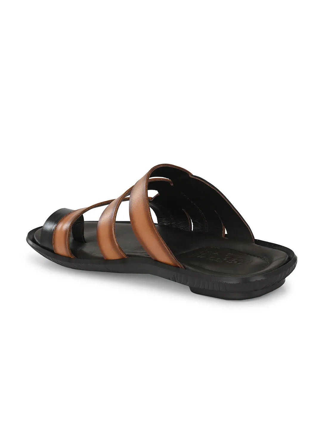 HITZ97105 Men's Tan Leather Daily Wear Open Slipper