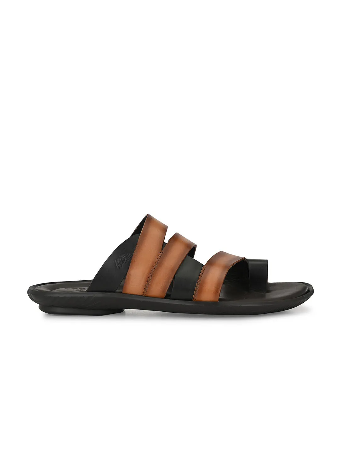 HITZ97105 Men's Tan Leather Daily Wear Open Slipper