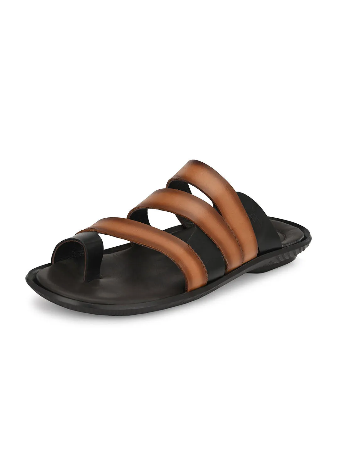 HITZ97105 Men's Tan Leather Daily Wear Open Slipper