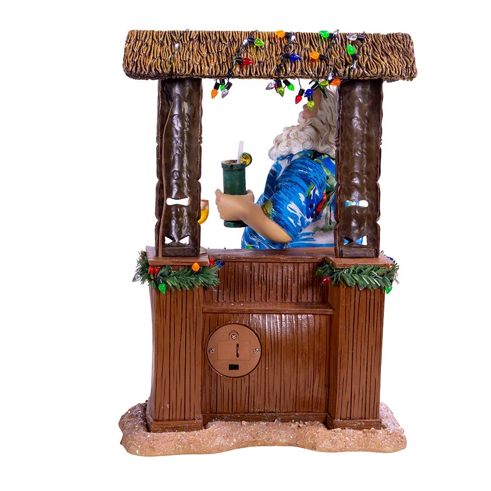 Kurt Adler 11-Inch Fabriché™ Beach Santa Sitting At Tiki Bar