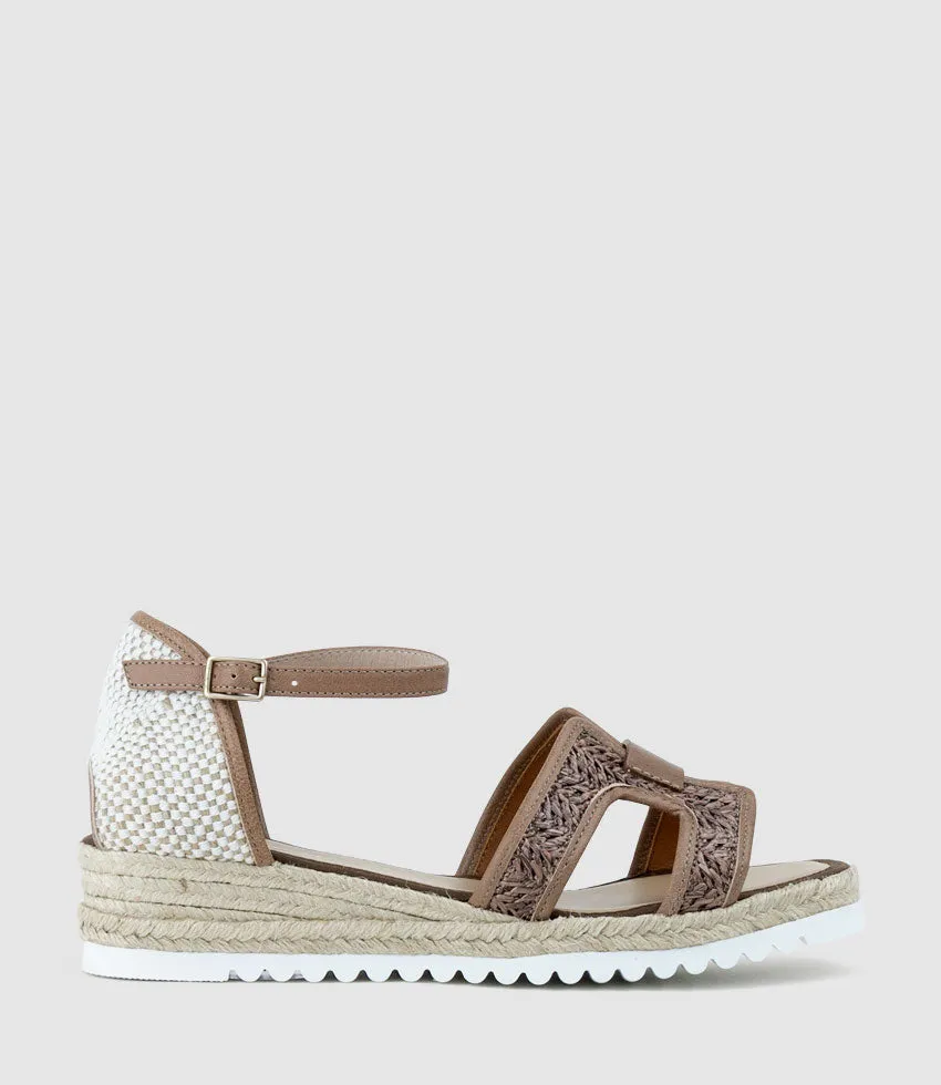 MARLENE Raffia Front Espadrille in Mocha