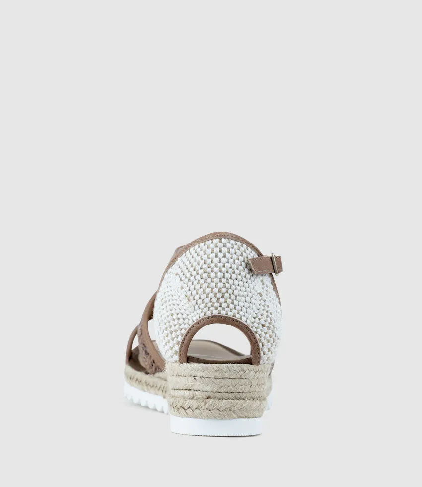 MARLENE Raffia Front Espadrille in Mocha