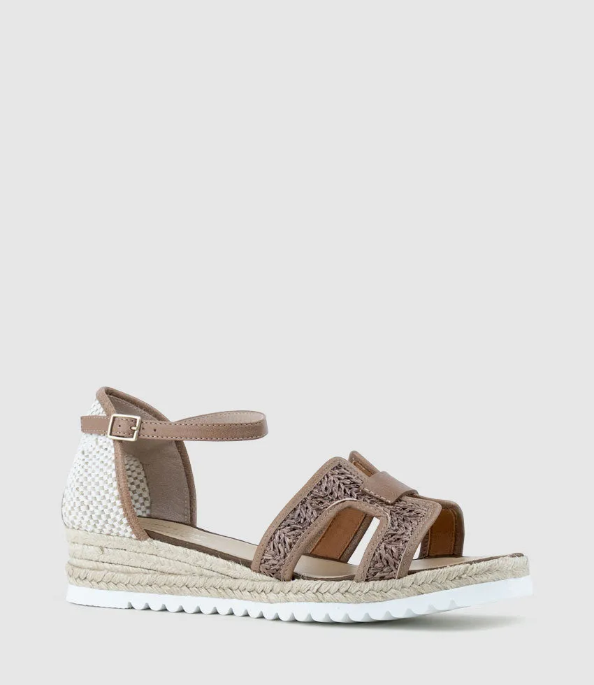 MARLENE Raffia Front Espadrille in Mocha