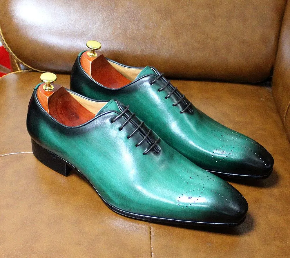 Men's Whole Cut Handmade Pointed Toe Oxfords