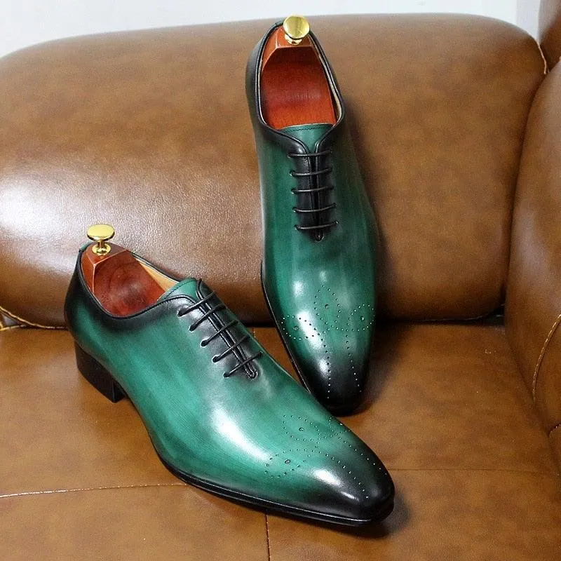 Men's Whole Cut Handmade Pointed Toe Oxfords