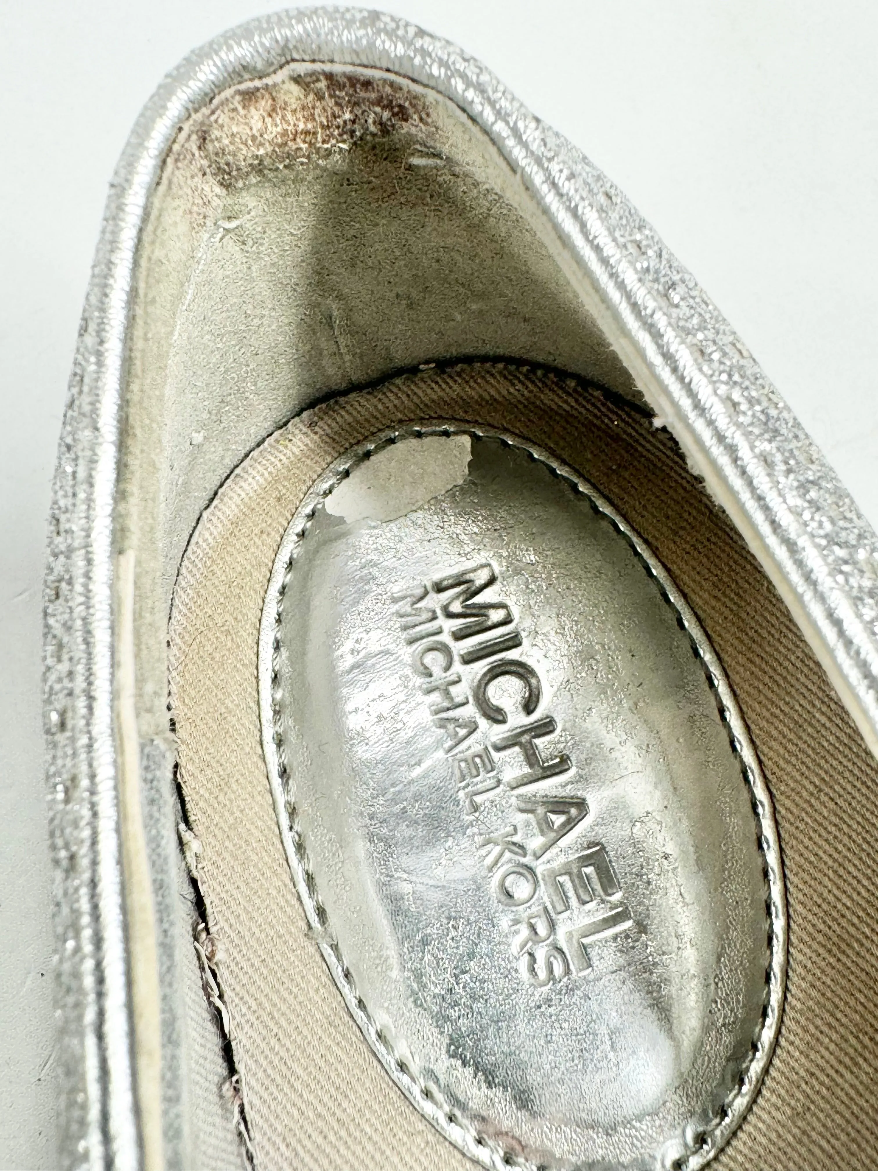 Michael by Michael Kors Silver Slip Ons - EU37