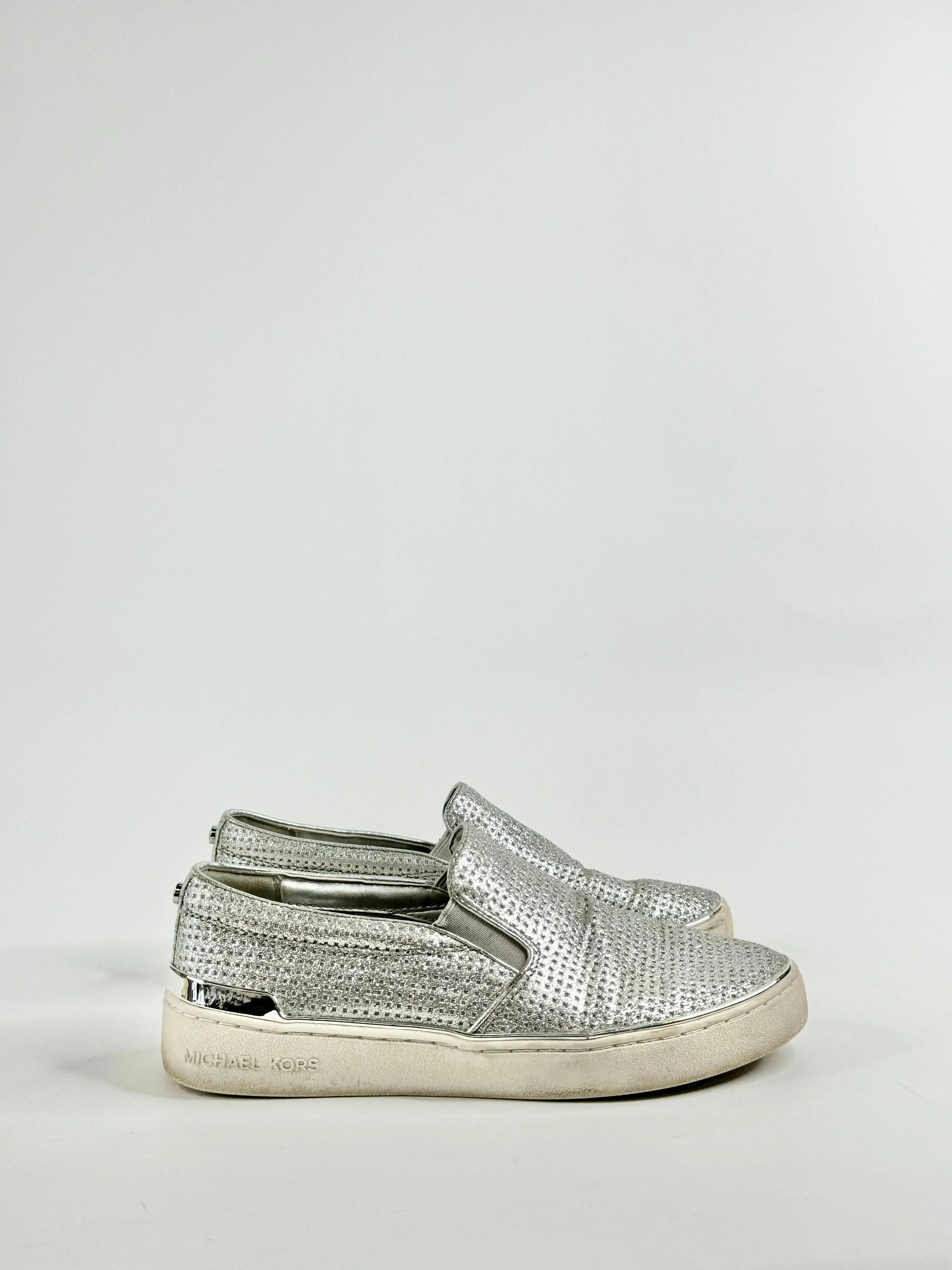 Michael by Michael Kors Silver Slip Ons - EU37