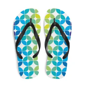 Mid Century Modern Blue Aqua StarChips Flip-Flops