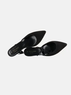 Mola Black Suede Kitten Heels