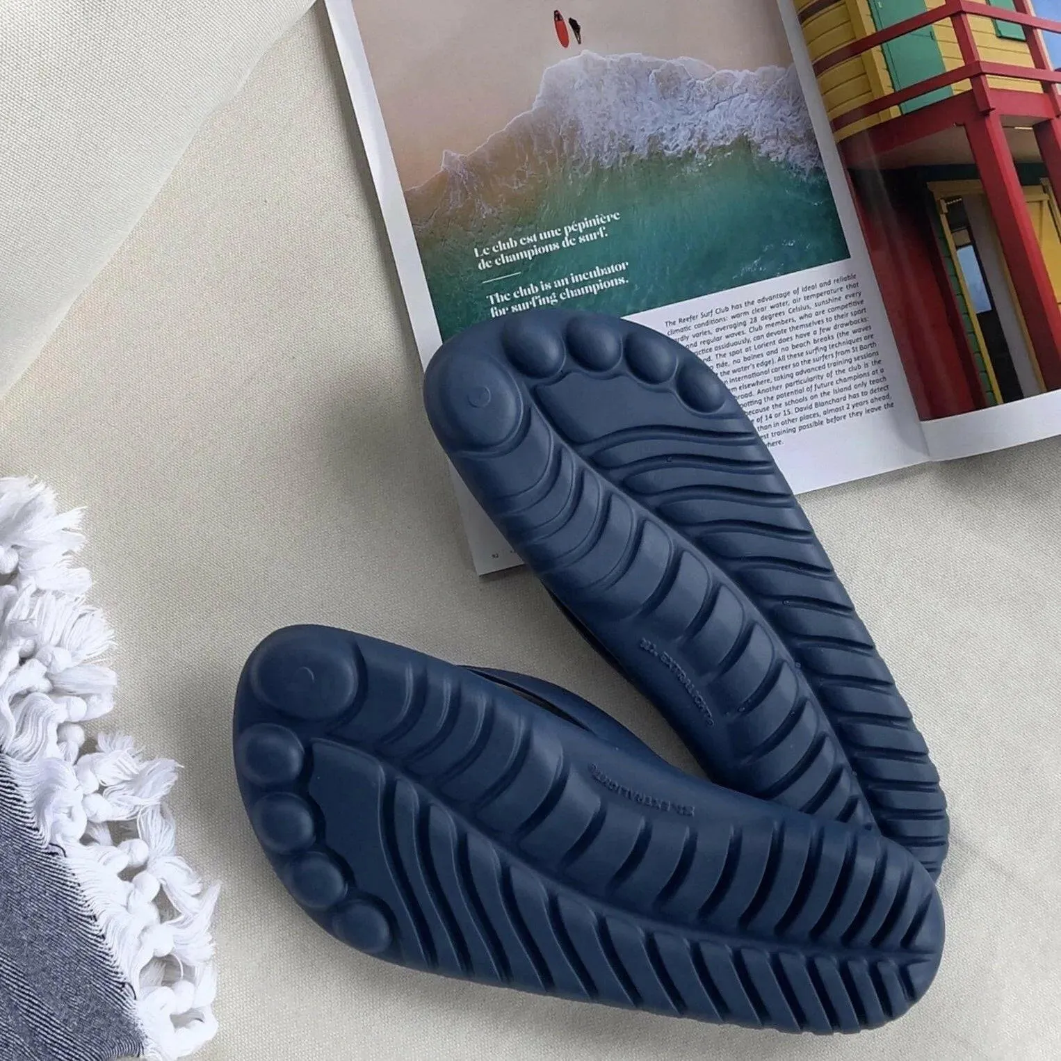 Navy Blue Flip Flops & Drybag By GUDO