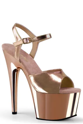 Pleaser USA Adore-709 7inch Pleasers - Metallic Rose Gold
