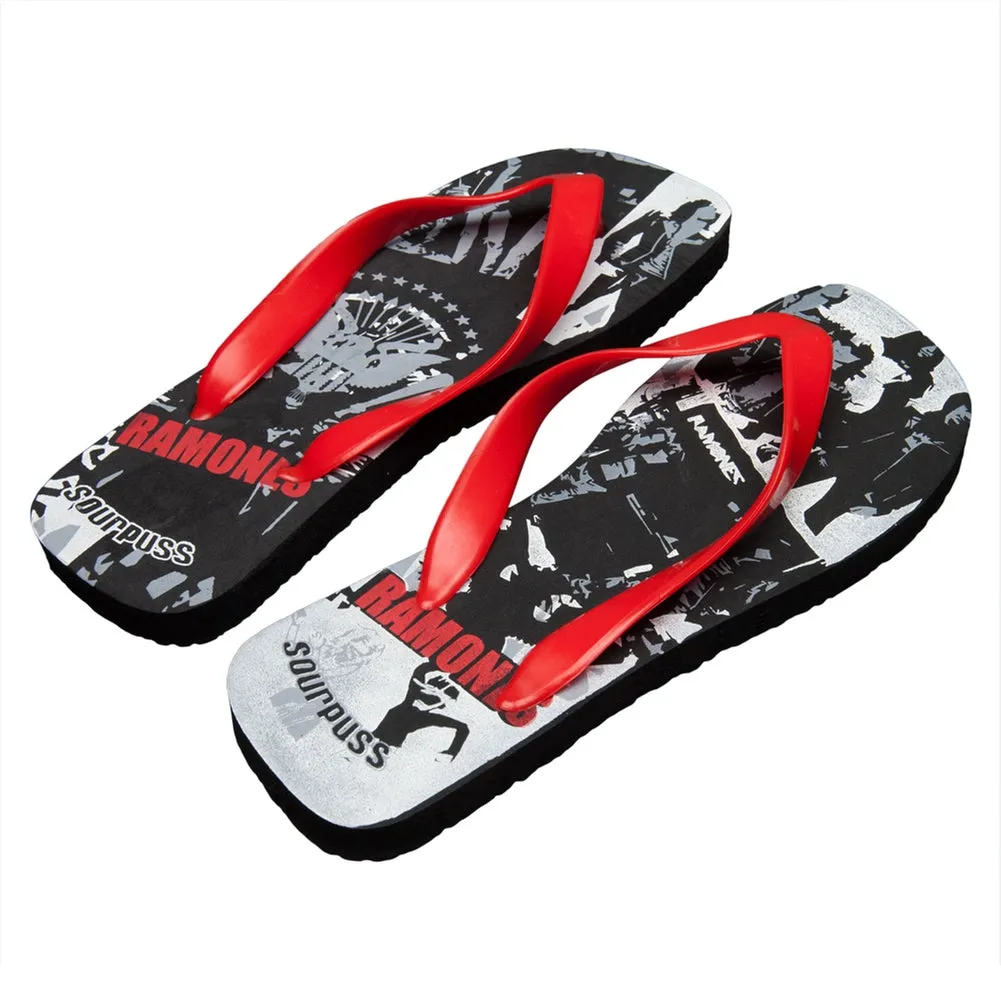 Ramones - Collage Red/Black Flip Flops