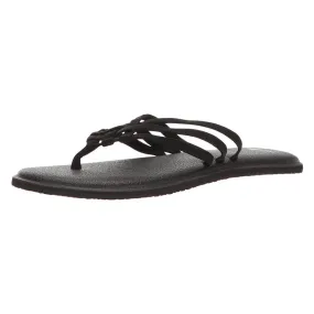 Sanuk Women's Flip Flops - Yoga Salty Sandals Black | 1016005-BLK