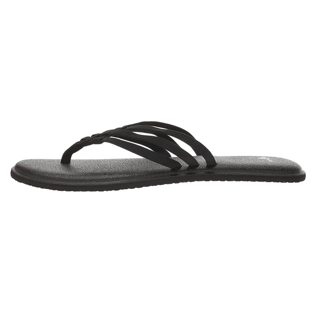 Sanuk Women's Flip Flops - Yoga Salty Sandals Black | 1016005-BLK
