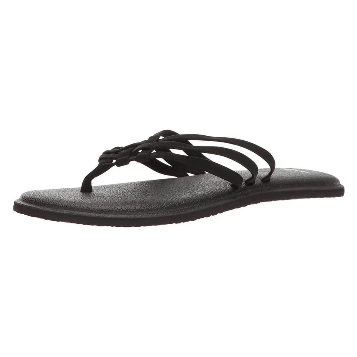 Sanuk Women's Flip Flops - Yoga Salty Sandals Black | 1016005-BLK