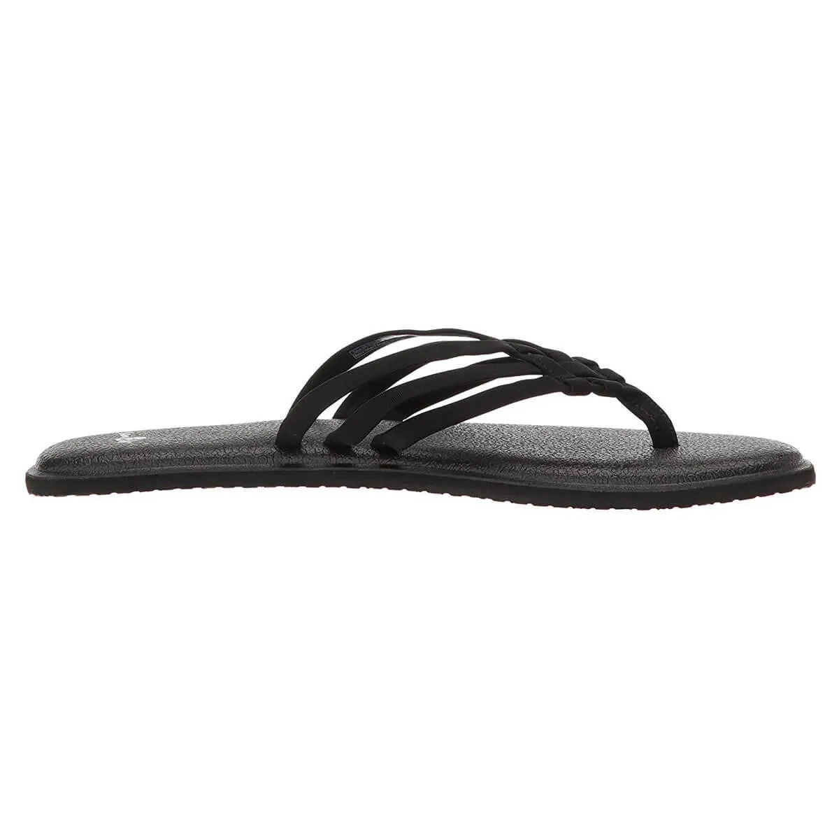 Sanuk Women's Flip Flops - Yoga Salty Sandals Black | 1016005-BLK