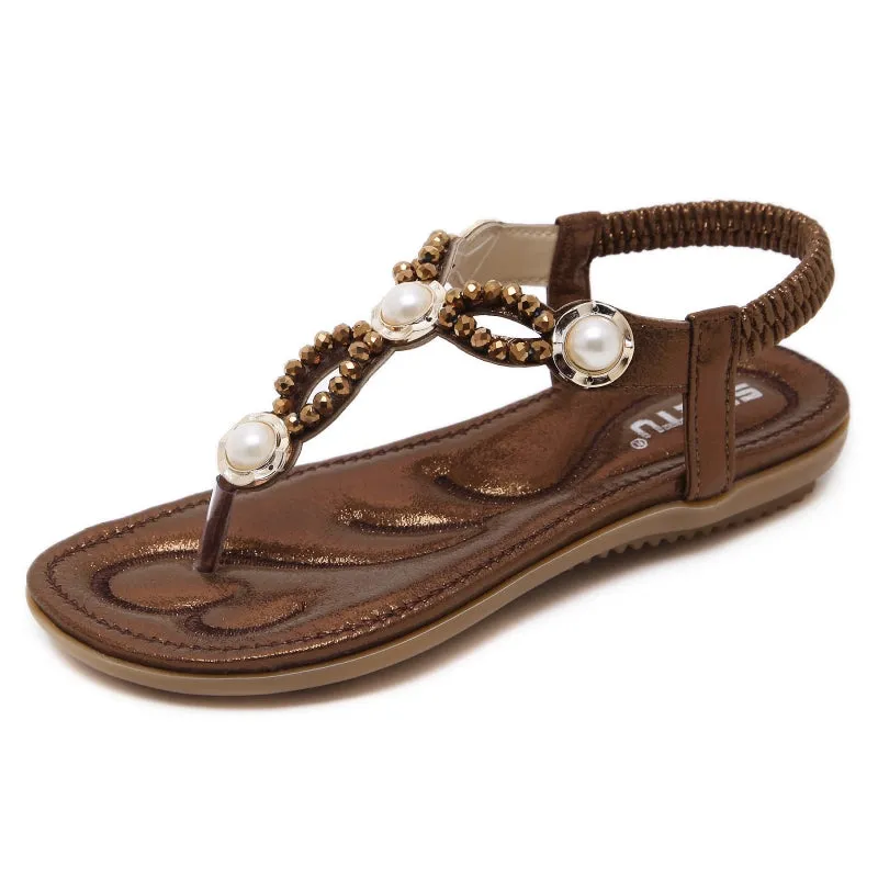 SIKETU | Sparkly Flat Rhinestone Flip Flops for Ladies