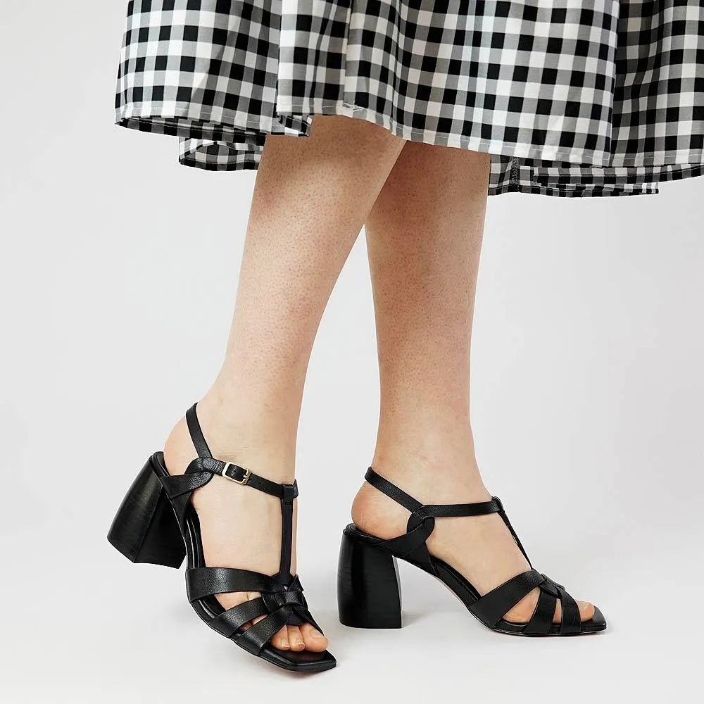 Tainted Black Leather Heels