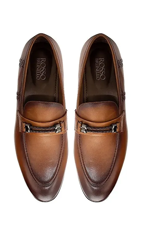 Tan Loafers With Braided Panel