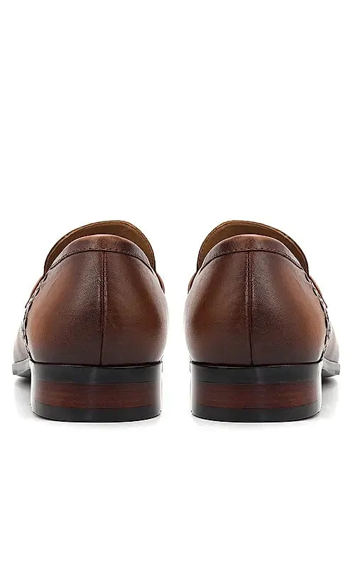 Tan Loafers With Braided Panel