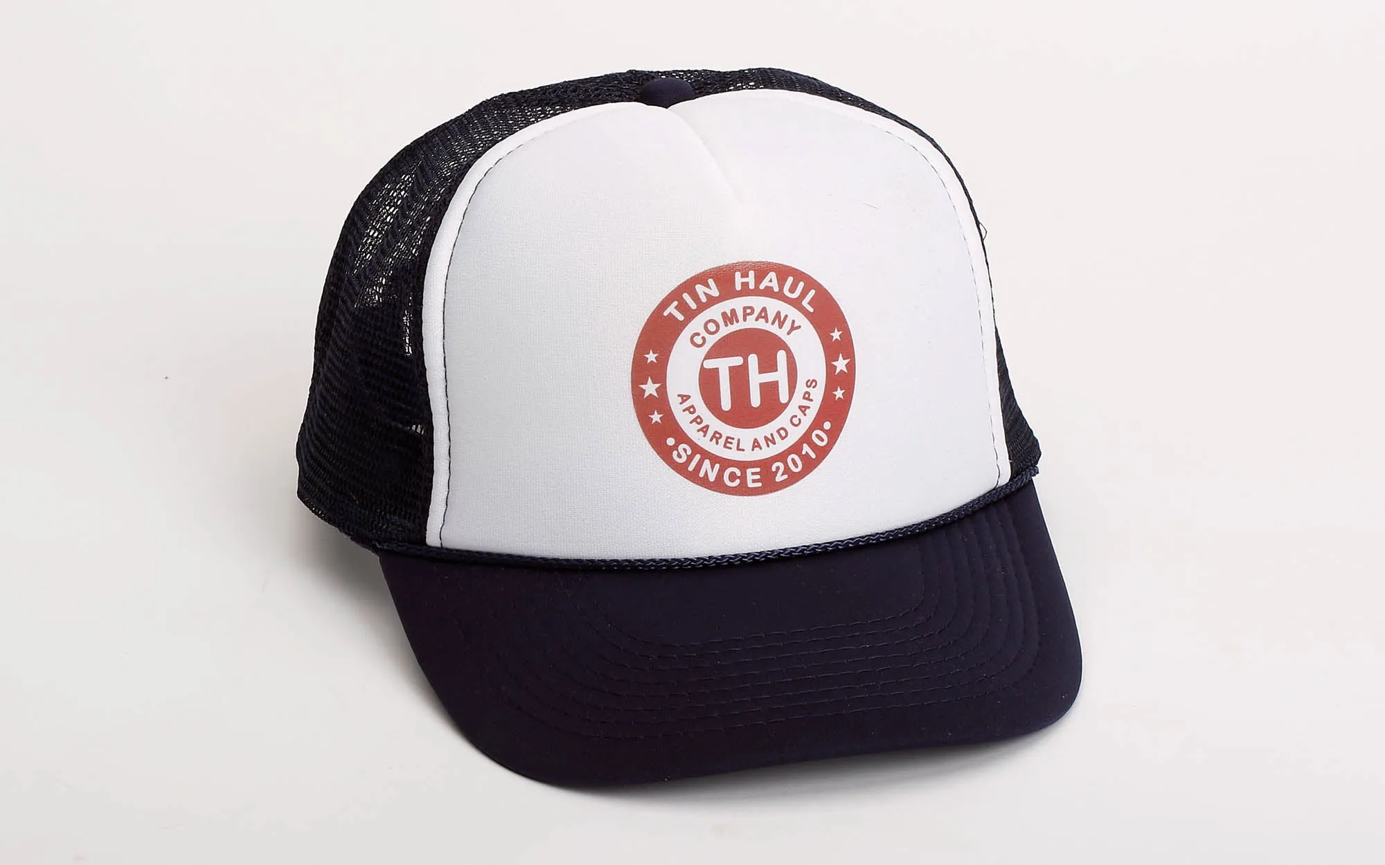 Tin Haul Unisex Red White Circular Navy/White 100% Cotton Trucker Cap