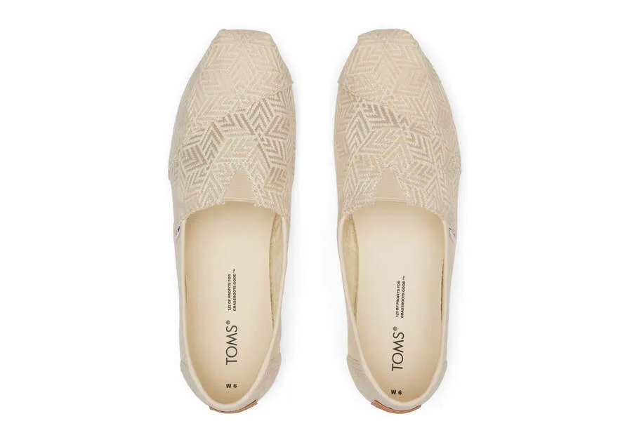 TOMS Womens Alpargata Geometric Lace Espadrille - Natural