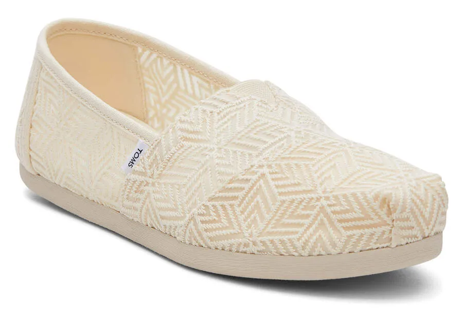 TOMS Womens Alpargata Geometric Lace Espadrille - Natural