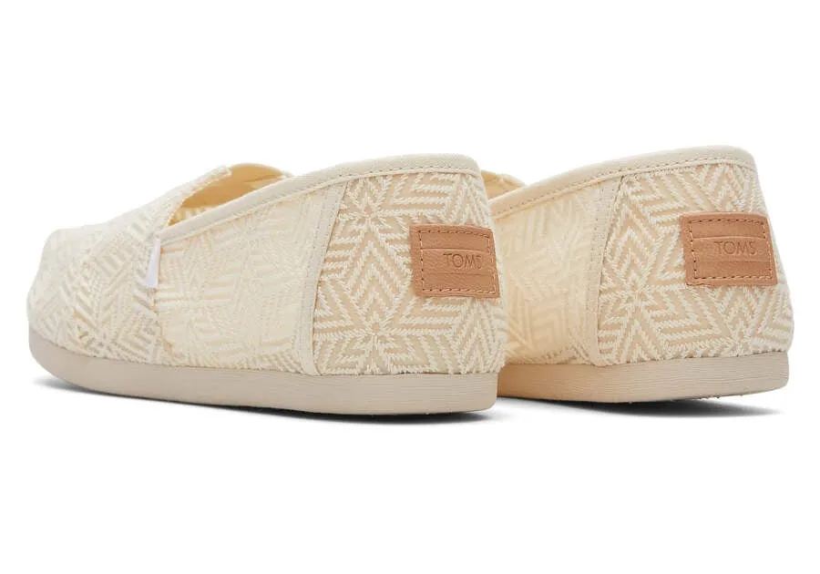 TOMS Womens Alpargata Geometric Lace Espadrille - Natural
