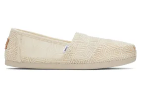 TOMS Womens Alpargata Geometric Lace Espadrille - Natural