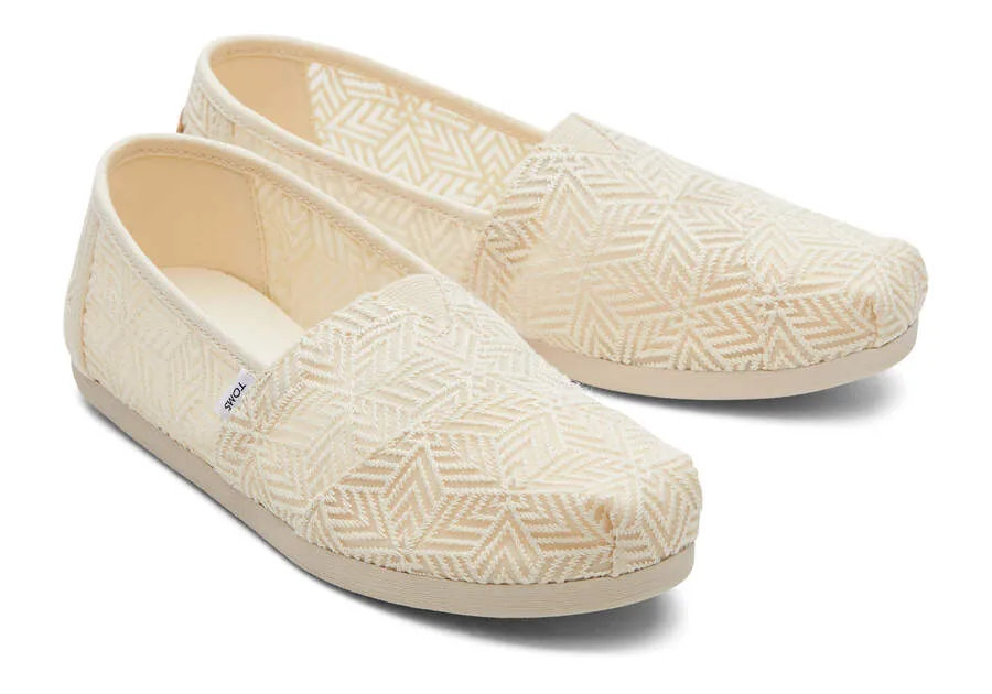 TOMS Womens Alpargata Geometric Lace Espadrille - Natural