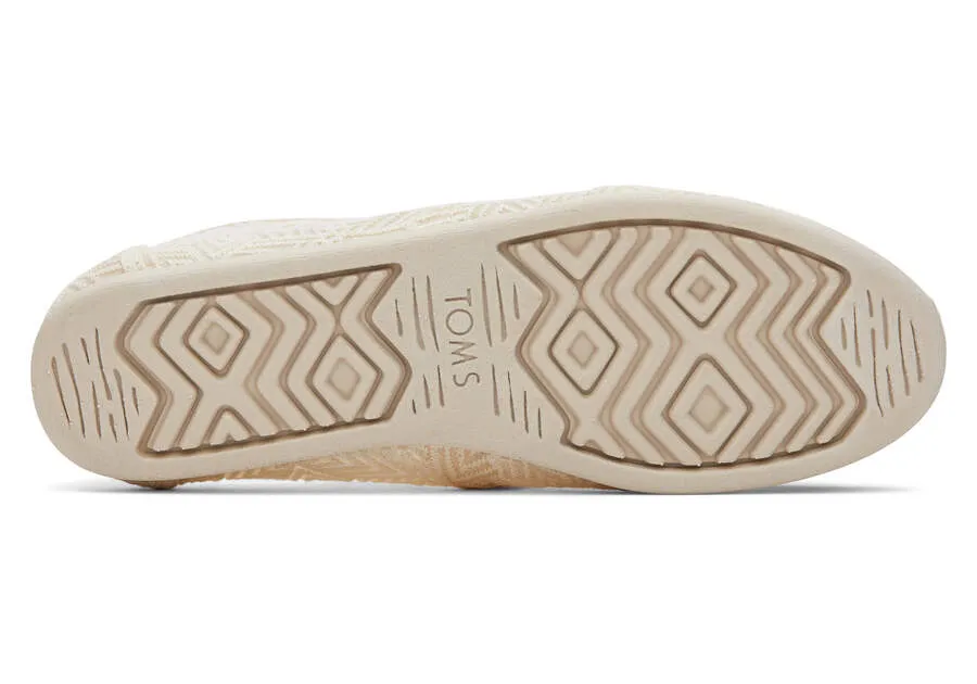 TOMS Womens Alpargata Geometric Lace Espadrille - Natural