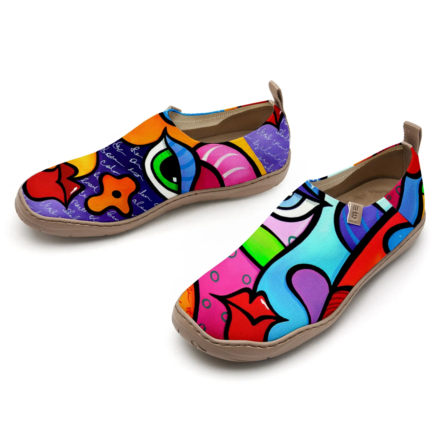 Vibrant Abstract Face Women's Shoes