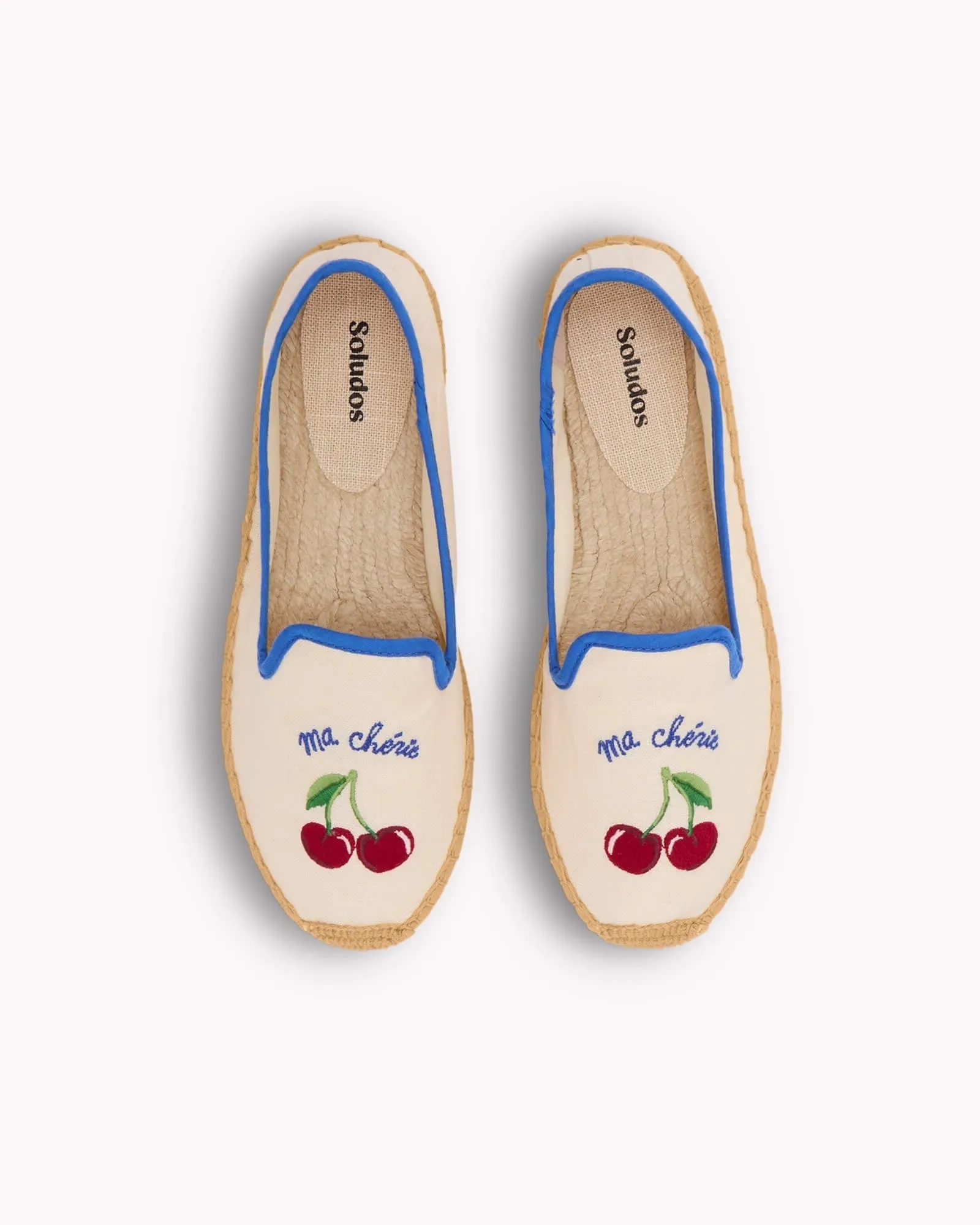 Womens_Espadrilles_The Smoking_Embroidery_Ivory - Blue - Ma Cherie