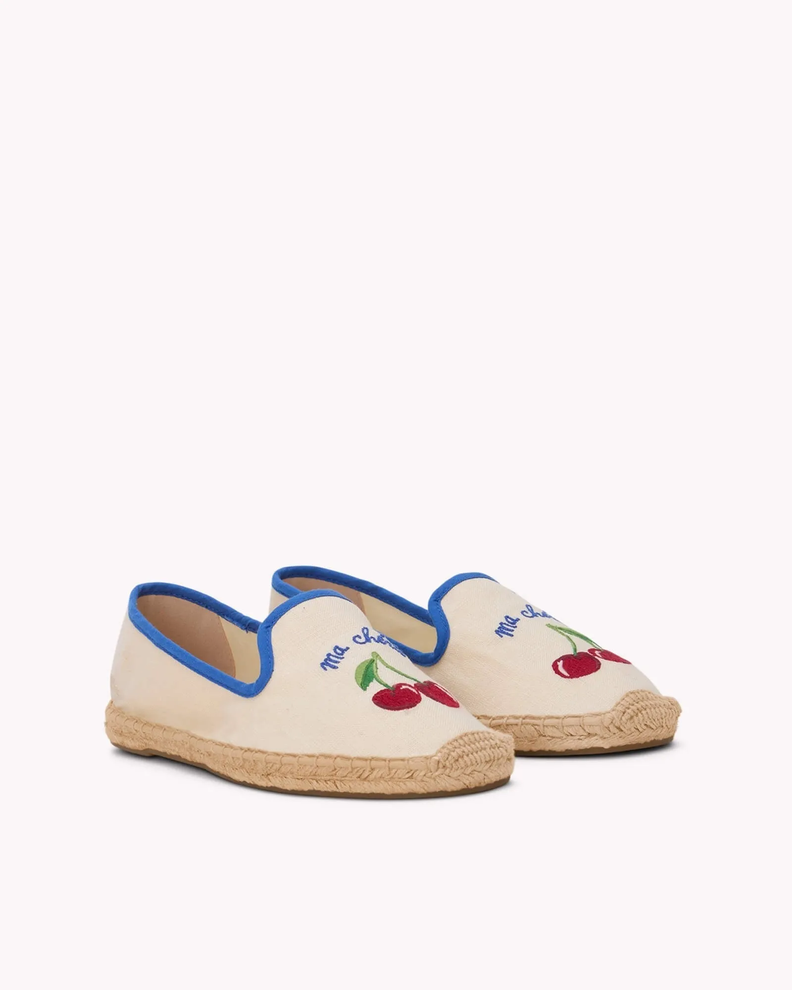 Womens_Espadrilles_The Smoking_Embroidery_Ivory - Blue - Ma Cherie