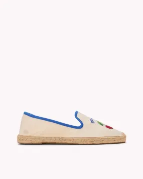 Womens_Espadrilles_The Smoking_Embroidery_Ivory - Blue - Ma Cherie
